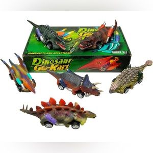 DINOBROS Dinosaur Toy Pull Back Cars,6 Pack Dino Toys for 3 Year Old Boys Girls